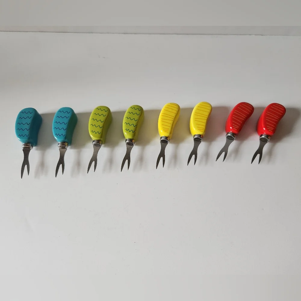 Corn Cob Prongs 4 Pairs (8) Total Colorful